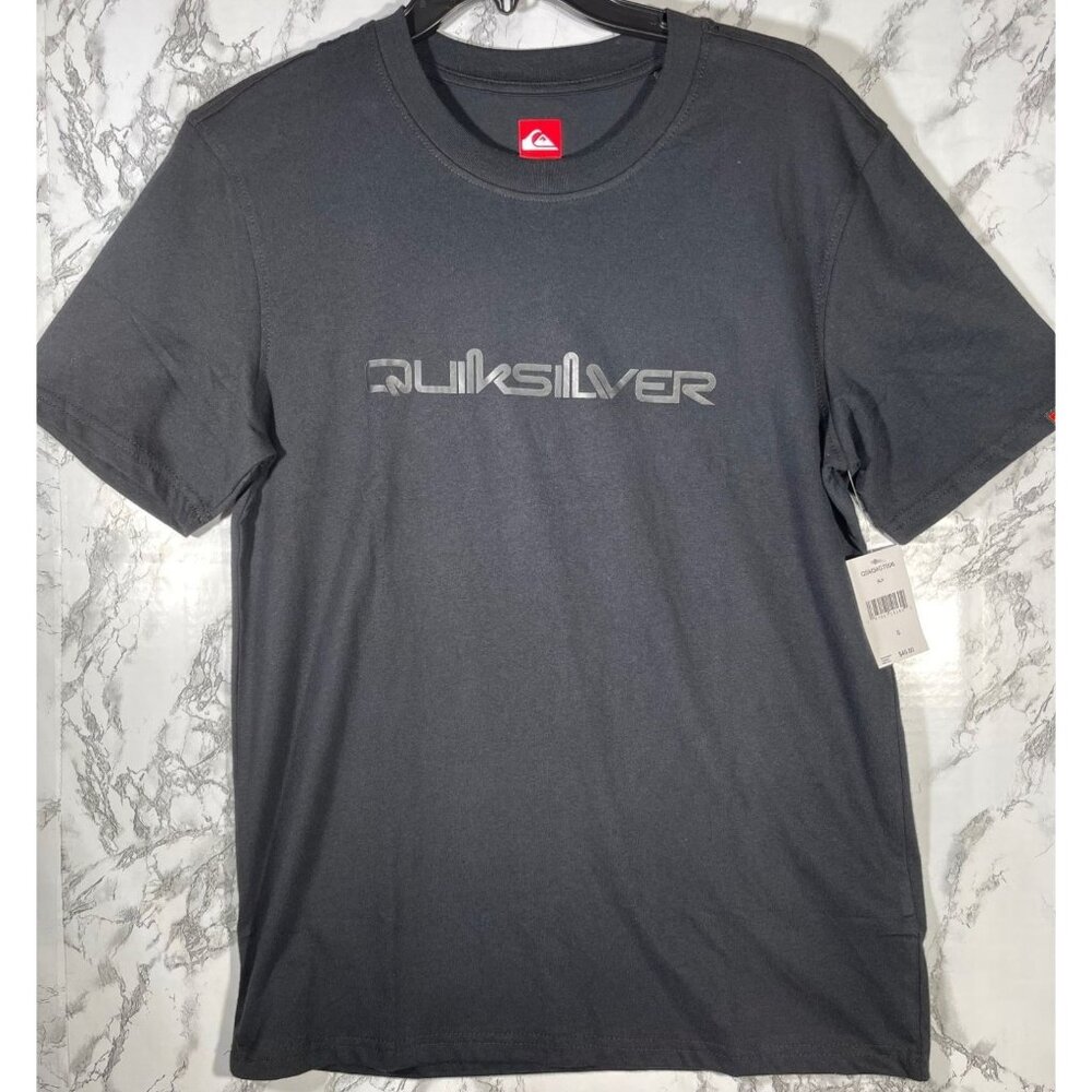 Quiksilver Mens Size Small Classic Logo Graphic T-Shirt Black Cotton